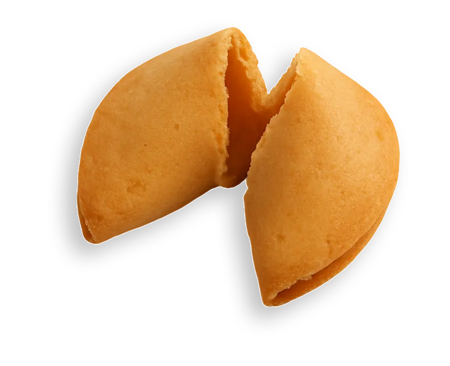 Cracked fortune cookie