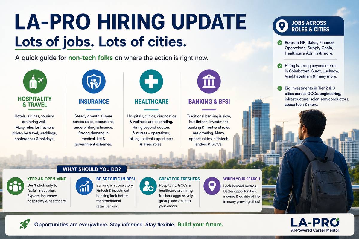 Lots of jobs in lots of cities- LA-PRO Hiring Update